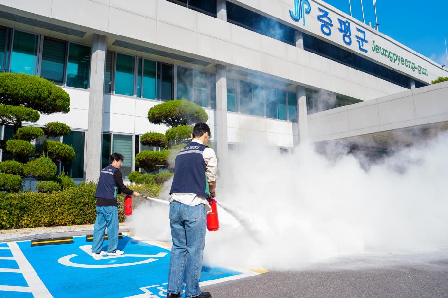 증평군청, 증평119안전센터와 합동소방훈련 실시